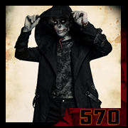 Homme zombie encapuchonné en manteau noir, regard macabre – création 570 par Cyb